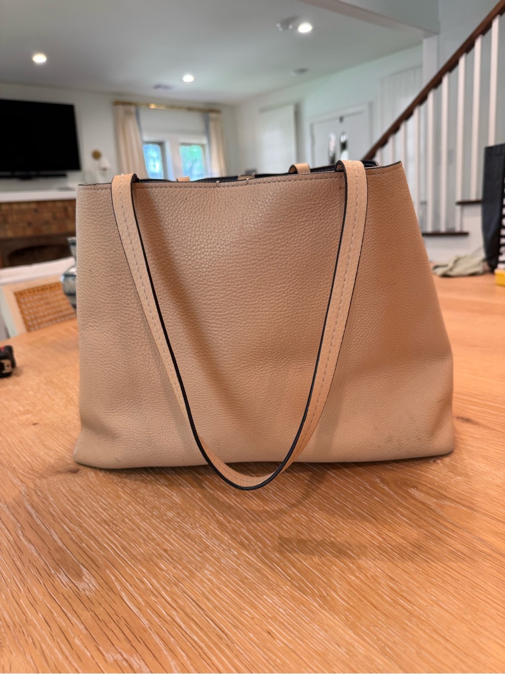 Tory Burch Beige Leather Tote Bag - Picture 3 of 13